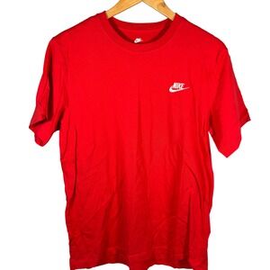 Nike Sportswear Futura Embroidered Red Short Sleeve Crew Neck T-Shirt Mens M